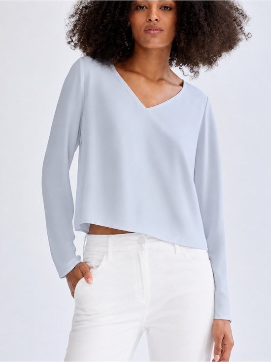 Babaton Tops - Babaton Murphy Blouse XXS Ice Blue V-Neck Aritzia Top